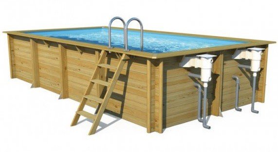 vonk vloek Tientallen Rechthoekig houten zwembad? Zwembad met houten ombouw - inbouwzwembad
